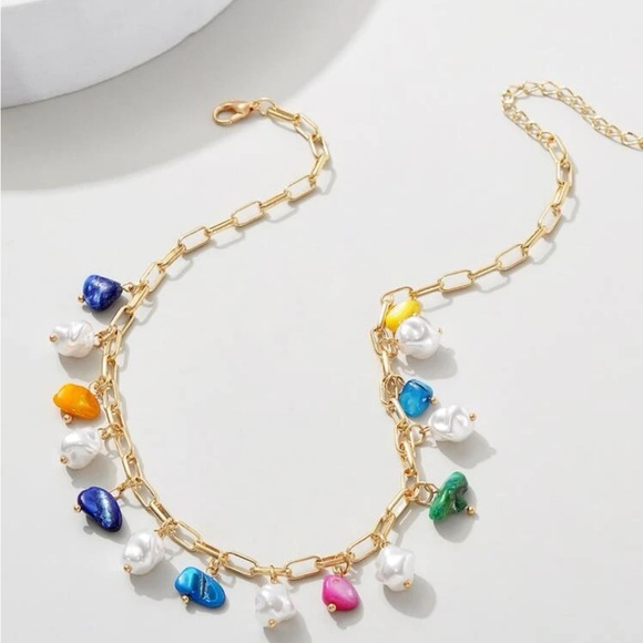 Faux Pearl Charm Necklace - Picture 2 of 3